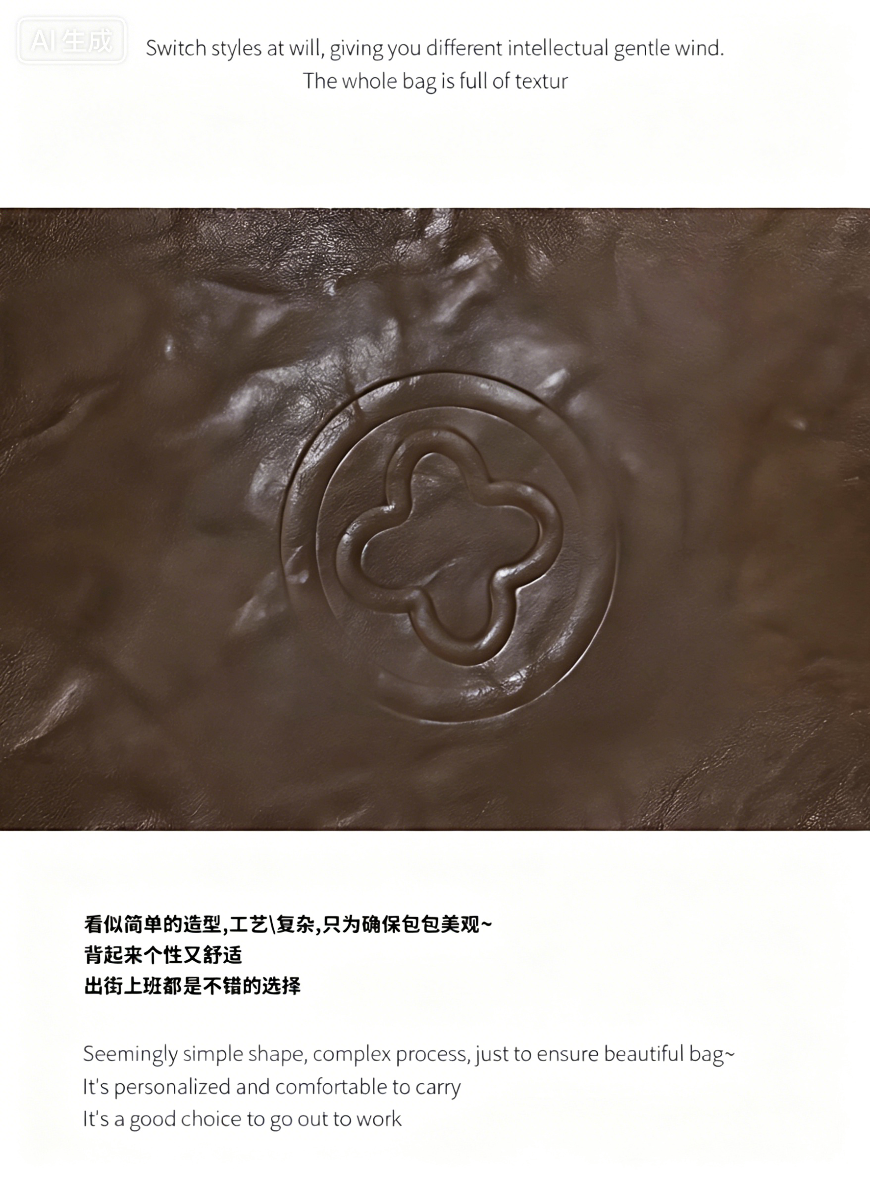 Fashionable womenbang with cowhide and classic design