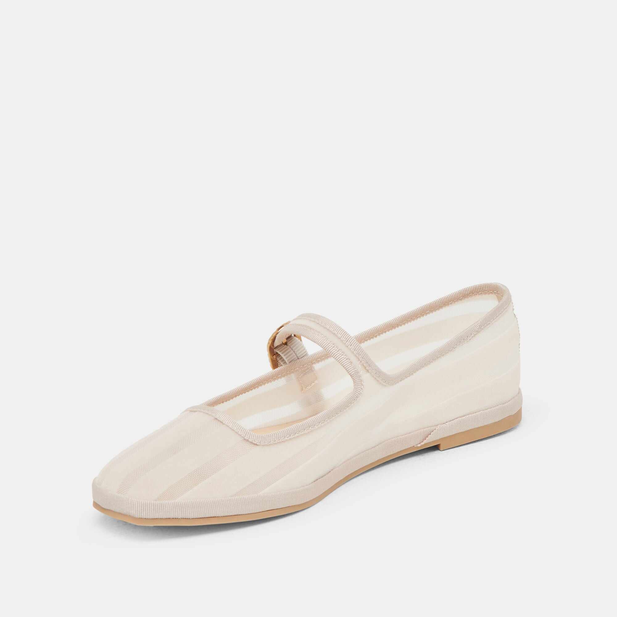 TAMEKA BALLET FLATS BONE STRIPE MESH