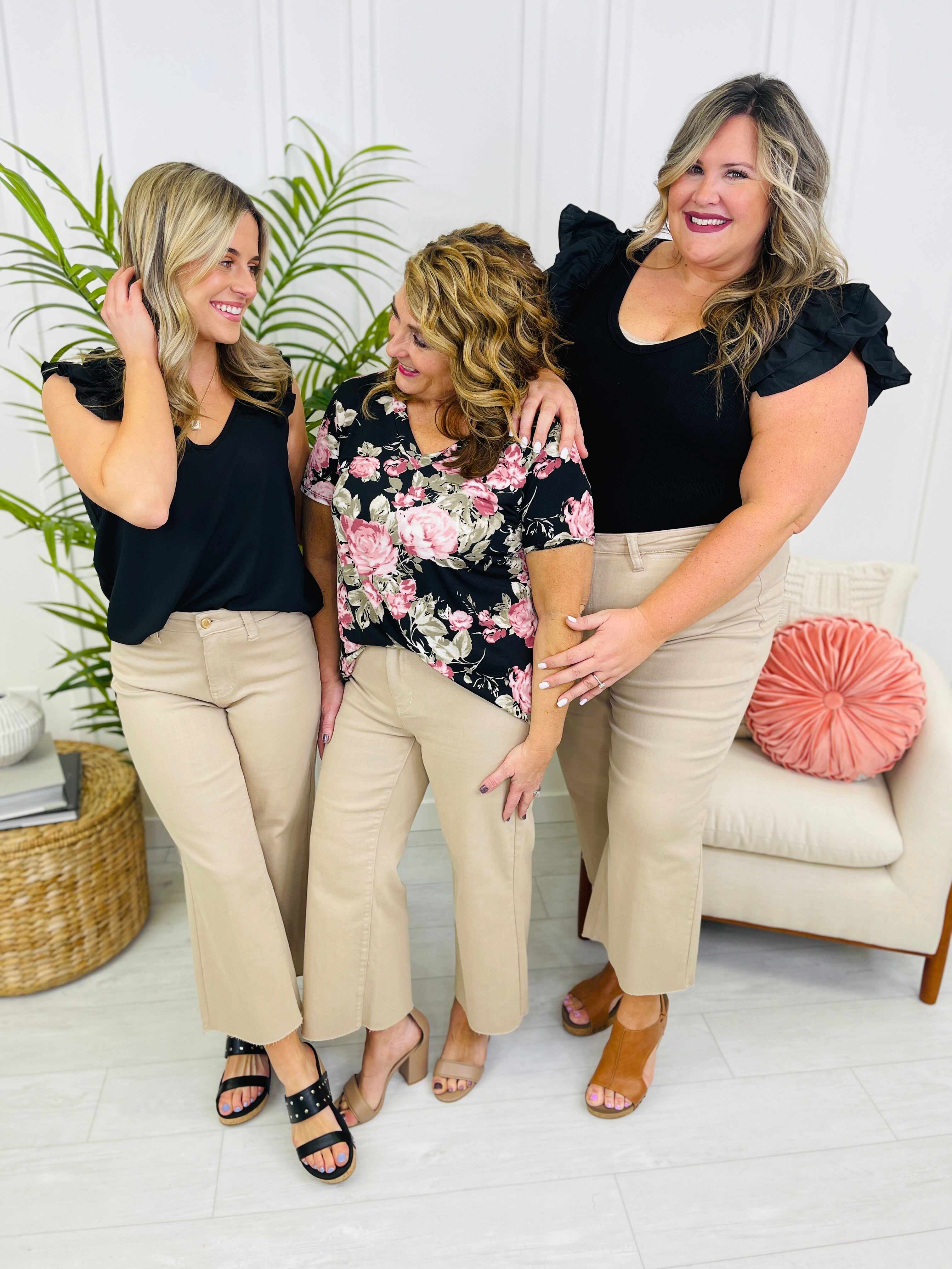 RESTOCK! REG/CURVY Khaki Girl Cropped Wide Leg Jeans