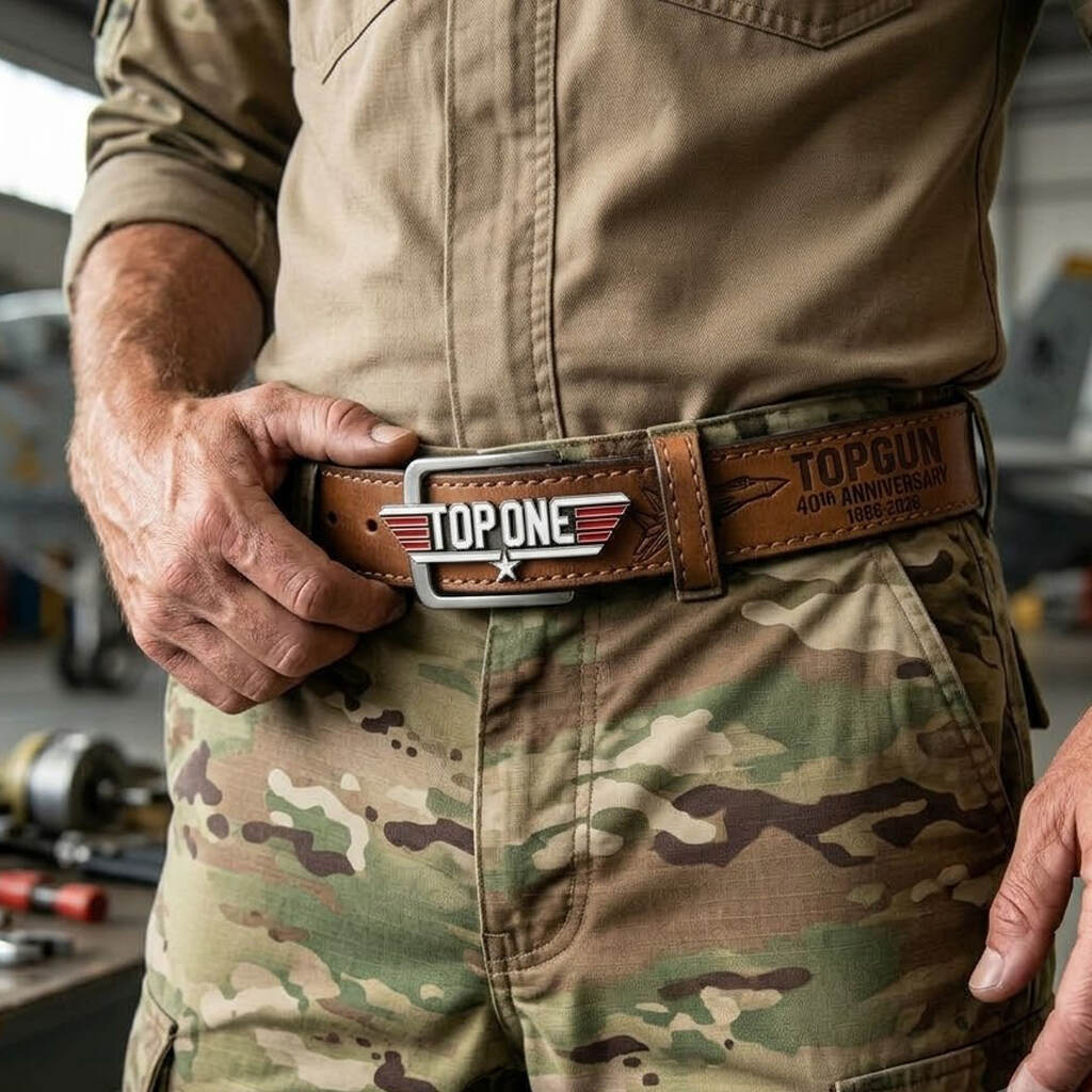 TOP ONE Top Gun 40th Anniversary Leather Belt