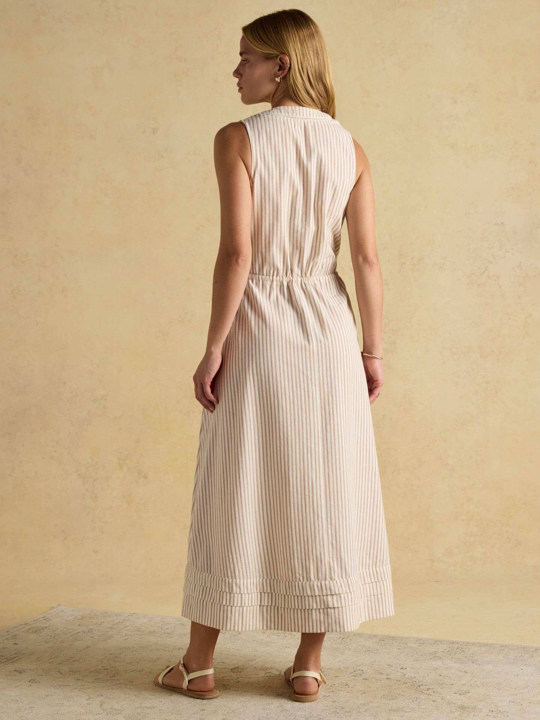 Gracie Tan Brown Button Down Midi Dress