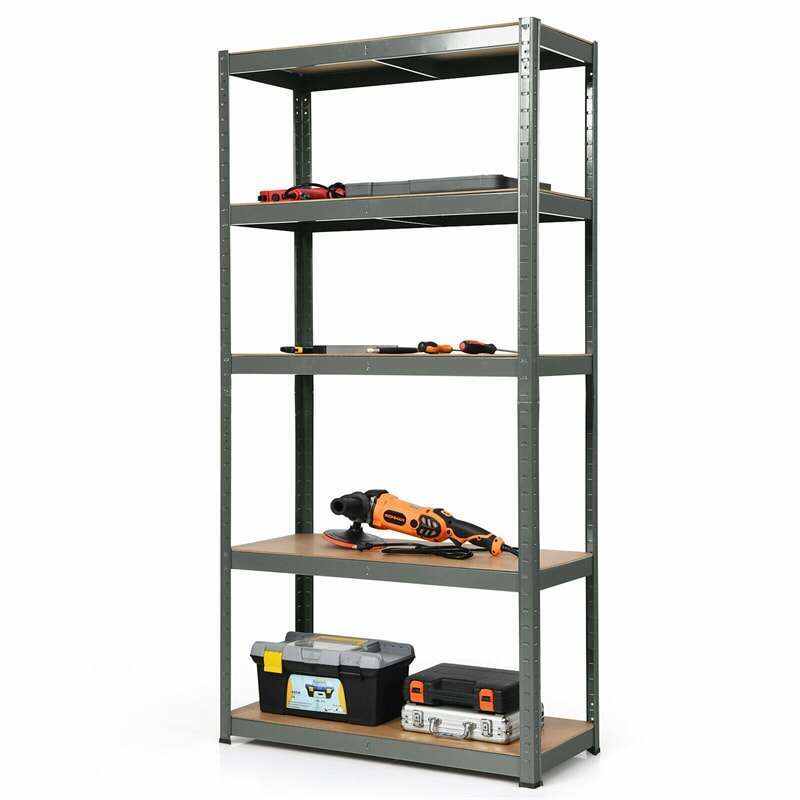 72 Inch 5-Shelf Steel Garage Storage Rack Display Stand with Adjustable Shelves