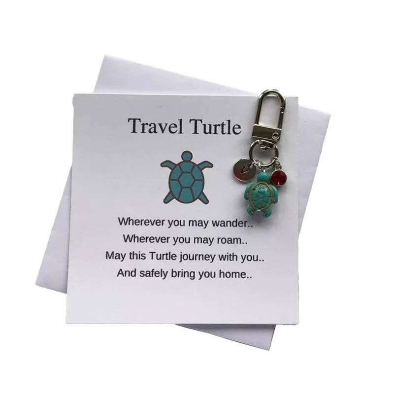 Personalised Travel Turtle Keyring
