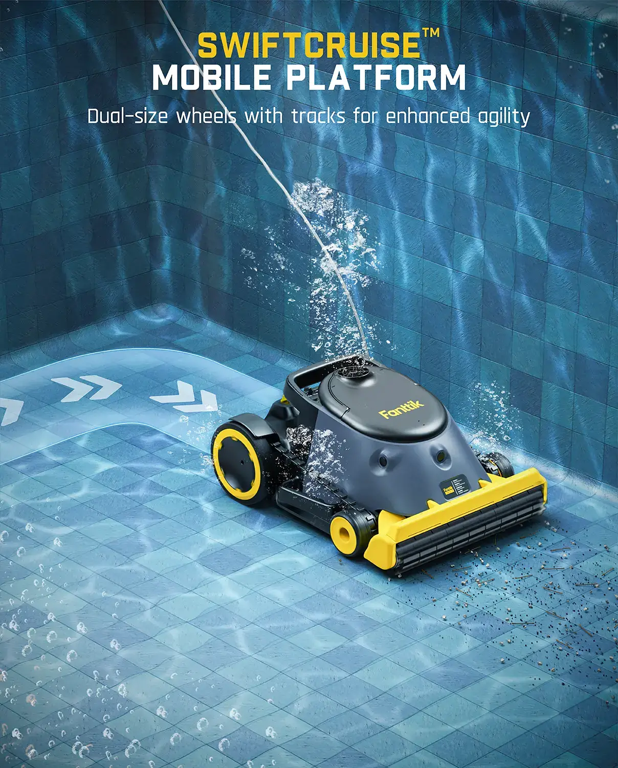 Cordless Robotic Pool Vacuum Cleaner | Horizontal Waterline Cleaning, 4X Efficiency, 6H Working Time, APP & Remote Control, Cleans Walls & Floors Up To 5382 Sq.ft