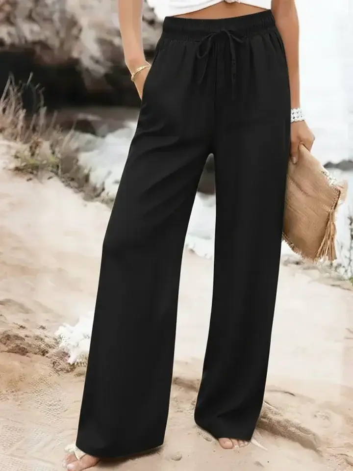 🔥Summer Arrivals🌟Women's Casual Tencel And Cotton Wide-leg Pants