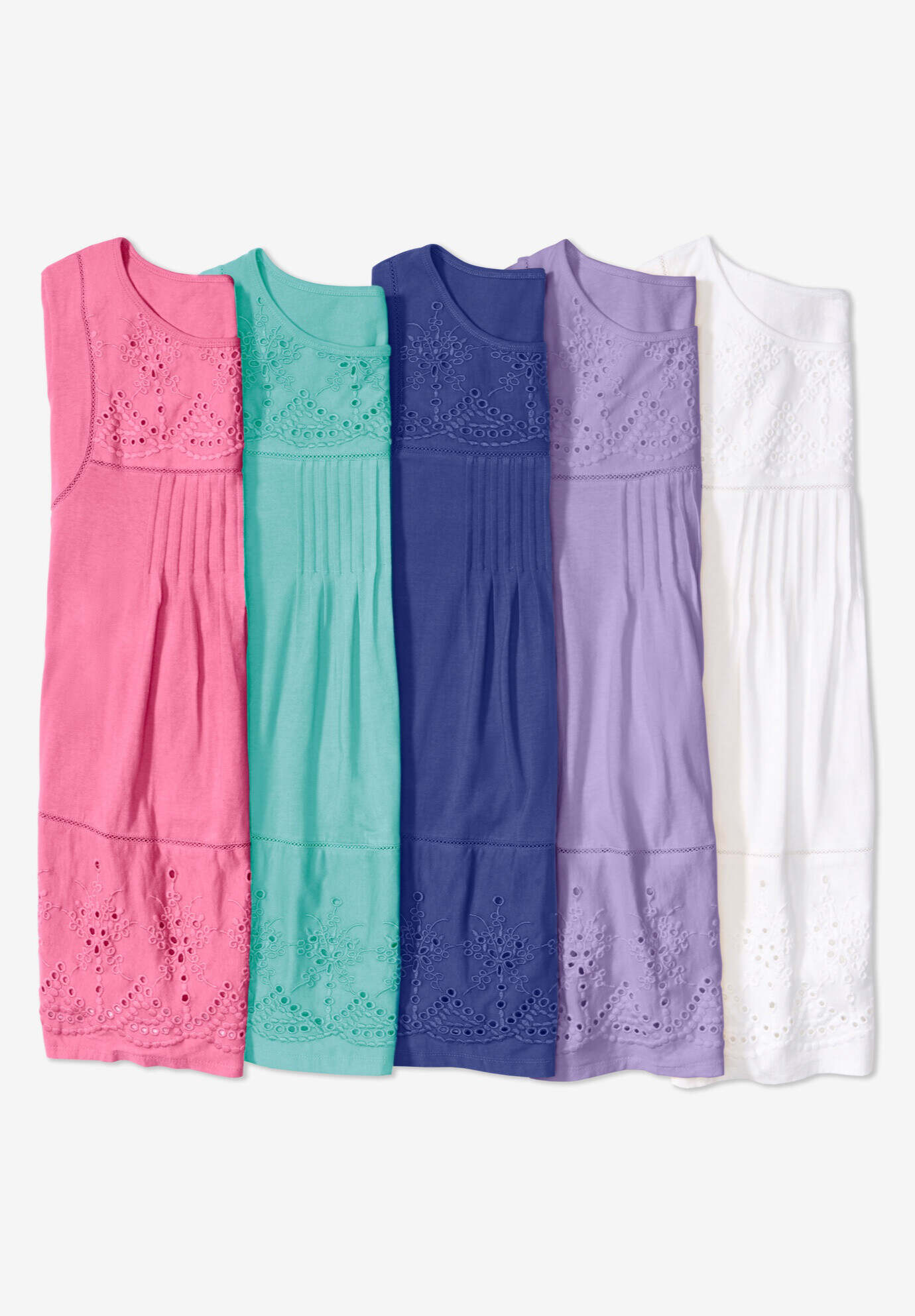 Embroidered Eyelet Pintucked Tunic