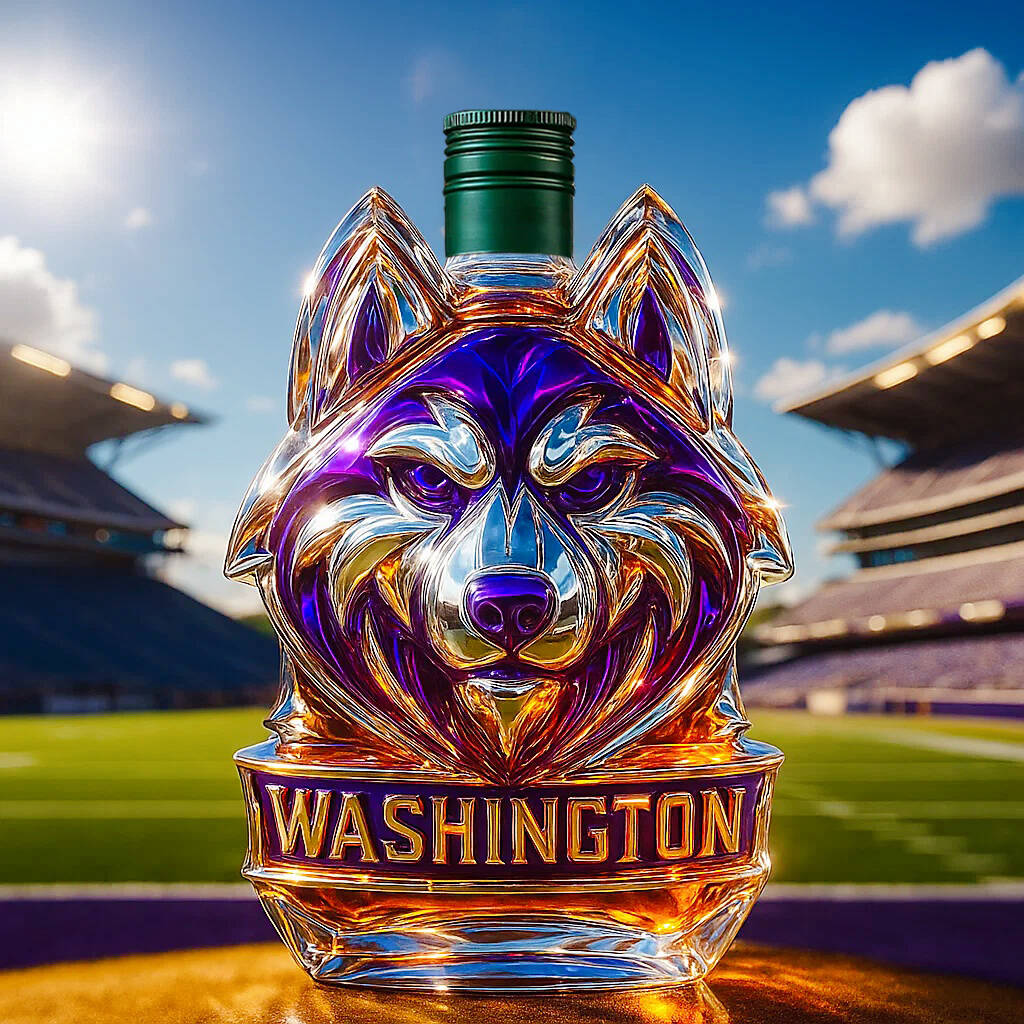 Washington Huskies Whiskey Bottle