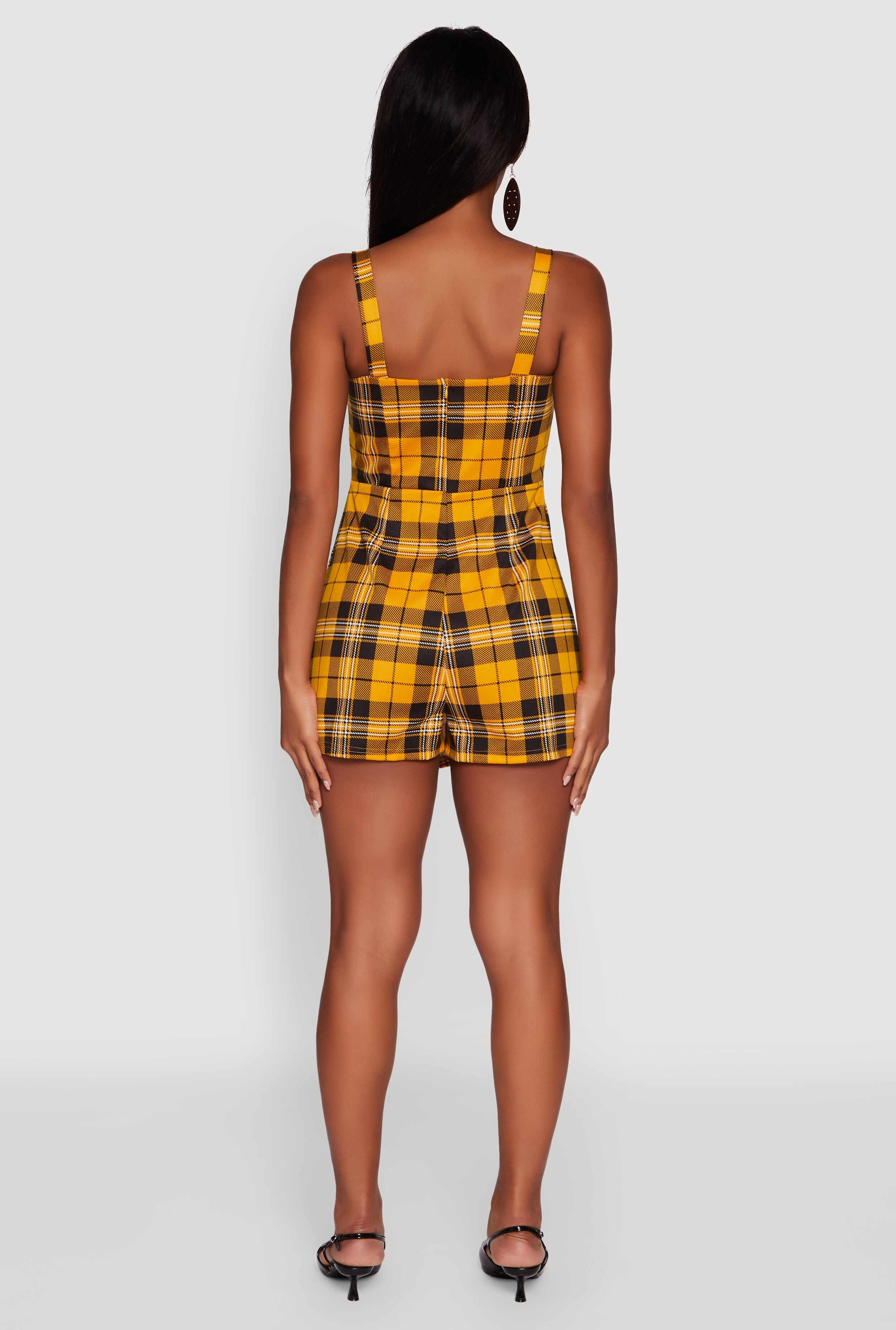 Tartan Plaid Sleeveless Romper