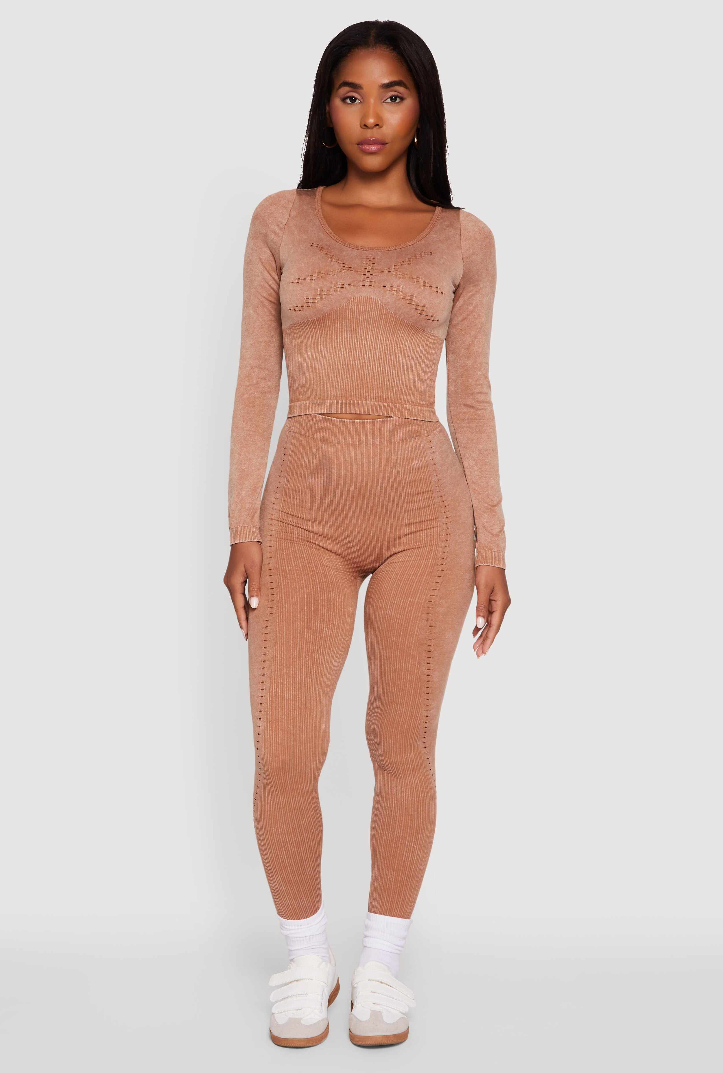 Seamless Laser Cut Corset Detail Crop Top