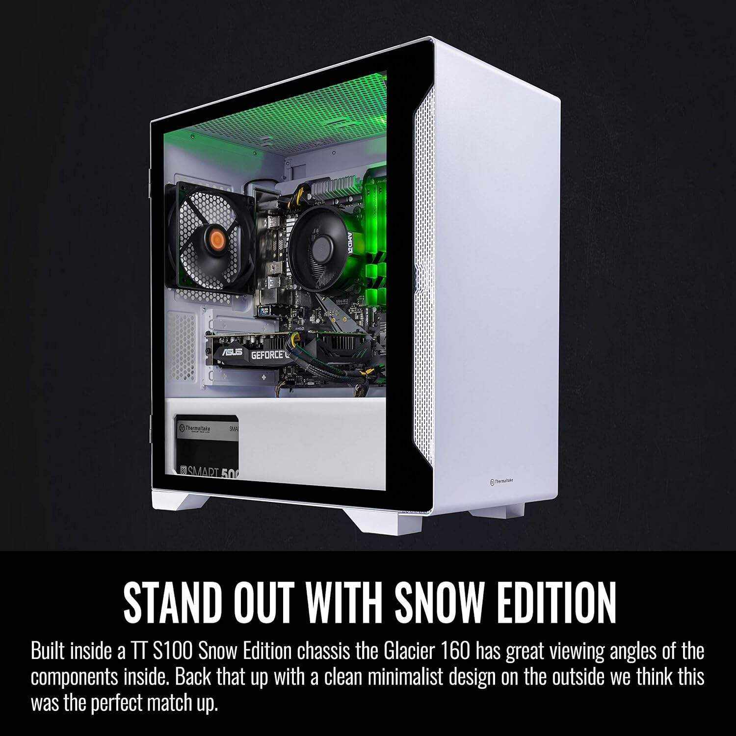 Thermaltake Frostbite 380 Gaming Desktop (AMD RyzenTM 7 5800X 8-core, ToughRam RGB DDR4 3600Mhz 32GB Memory, NVIDIA® GeForce RTXTM 3080, 1TB NVMe M.2, Win10 Home) D3FB-B550-380-LCS