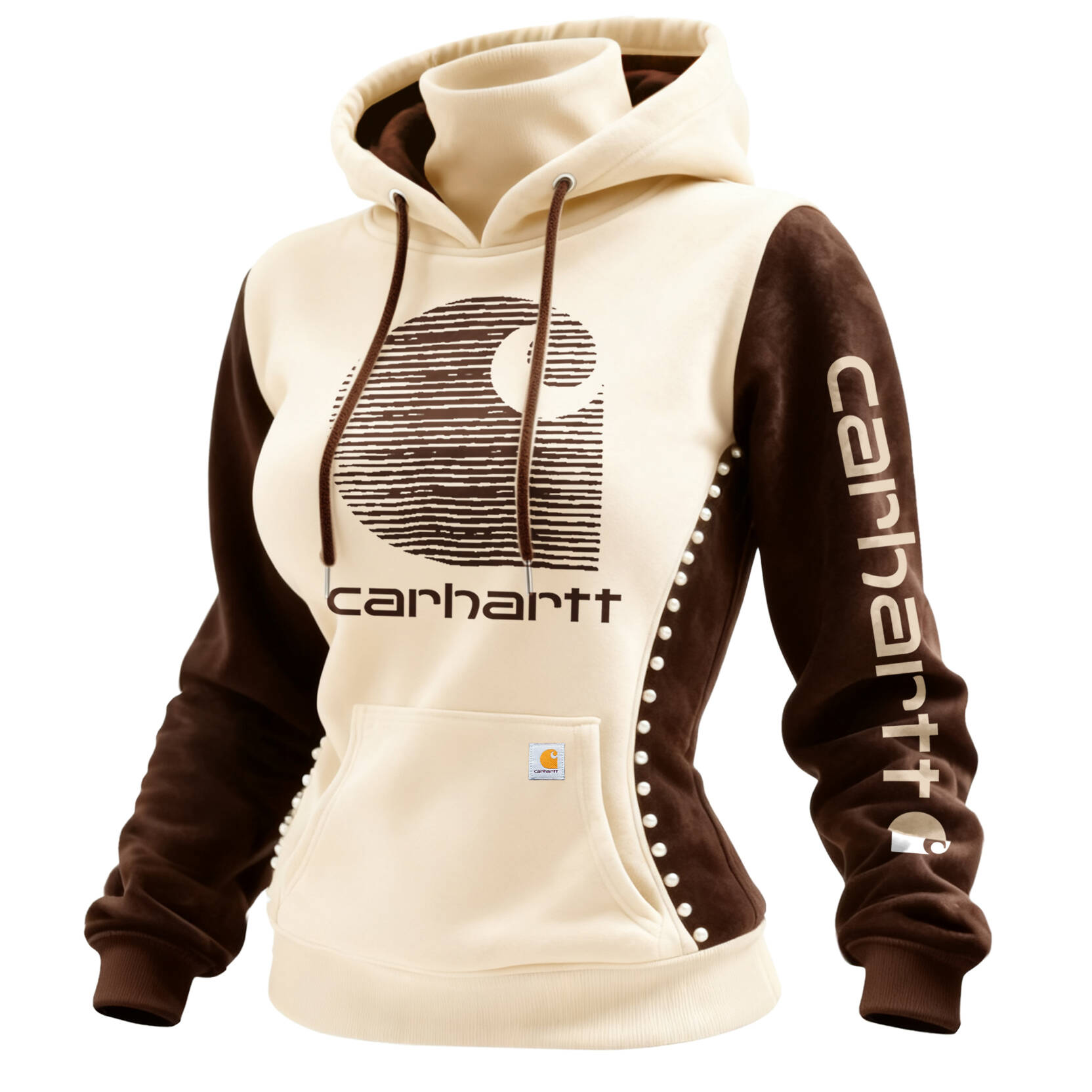 Stylish Two-Tone Hoodie with Unique Logo Design for Everyday Wear