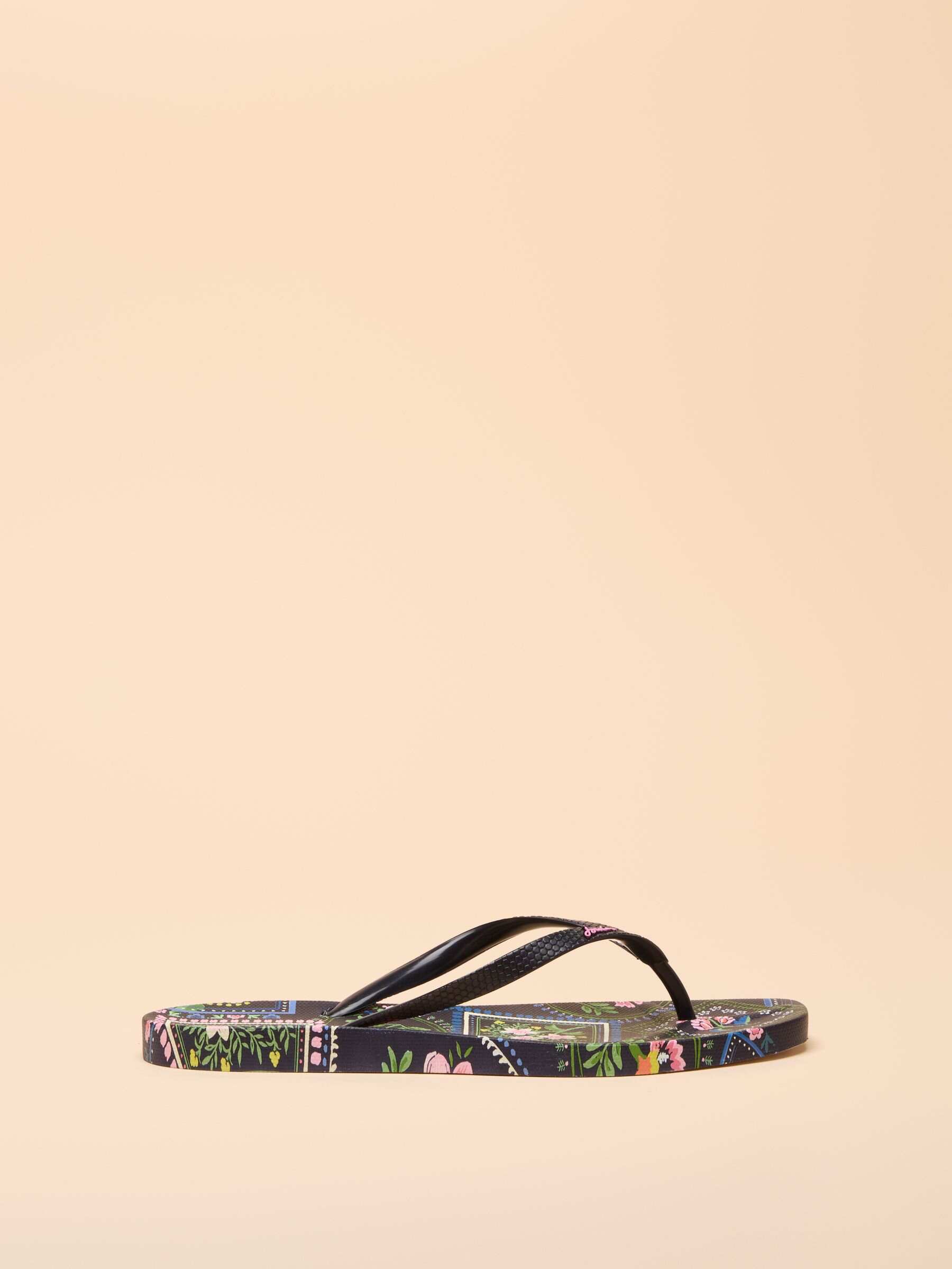 Sunvale Navy Tile Print Flip Flops