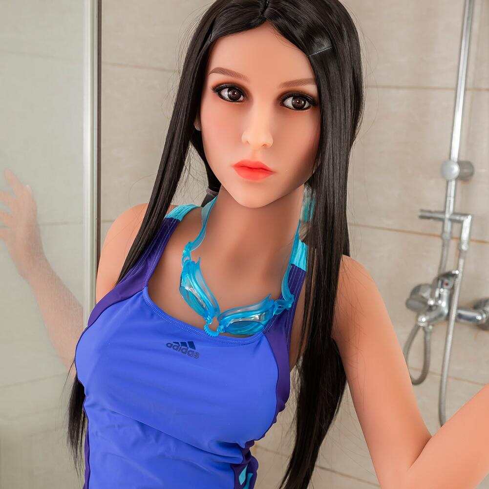 #139 TPE Black Wig Sex Doll Head Only