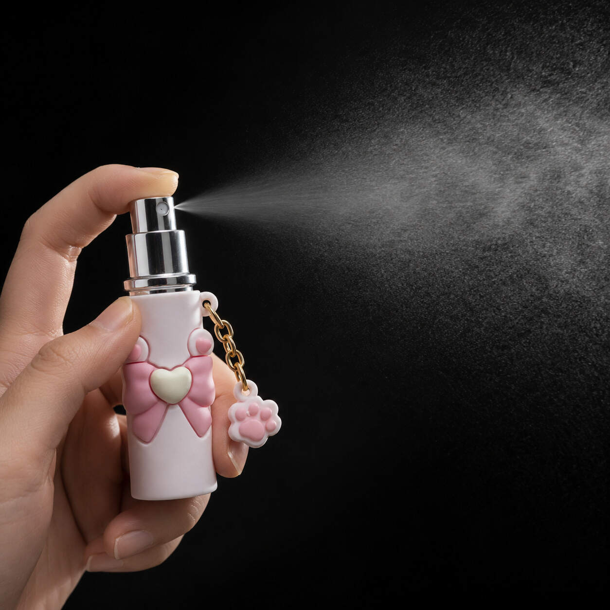 Cute little bear perfume spray bottle, travel-sized mini perfume, press-down toner