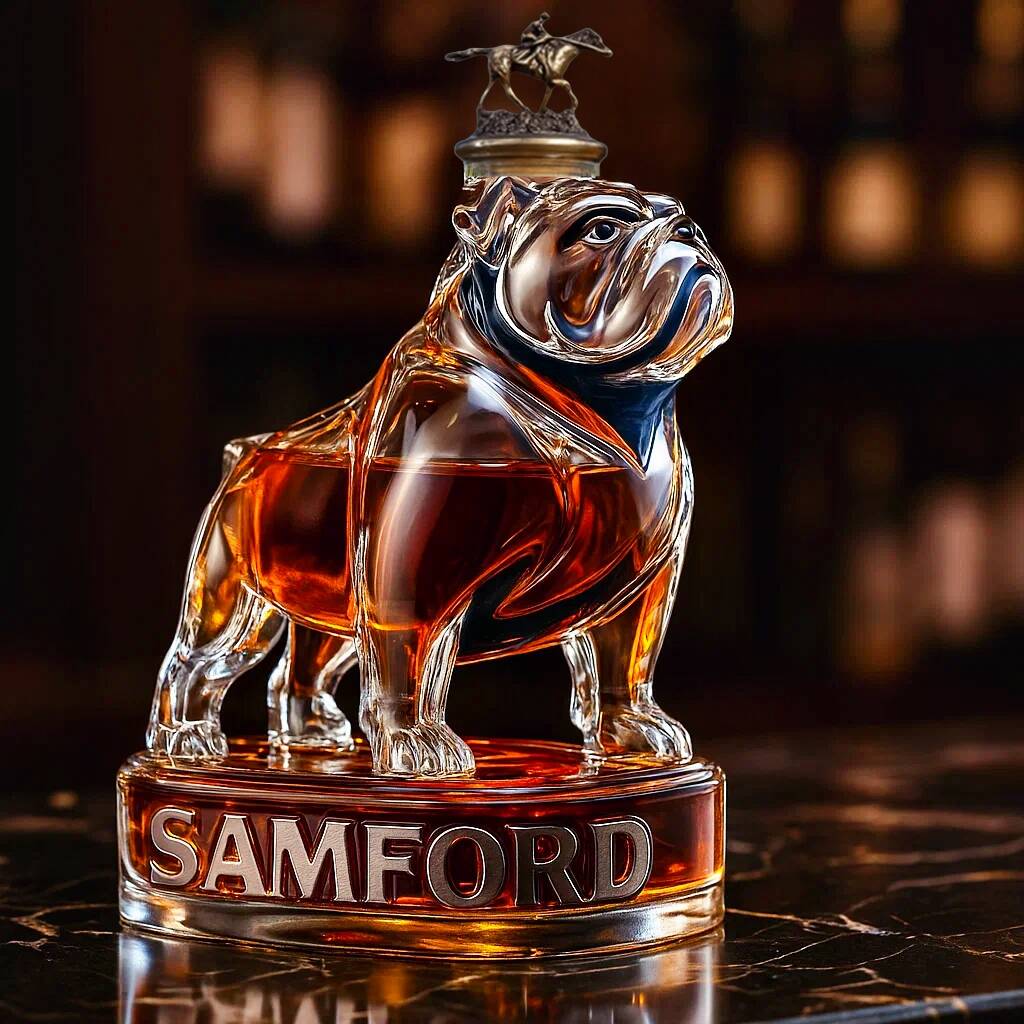 Samford Bulldogs Whiskey Bottle