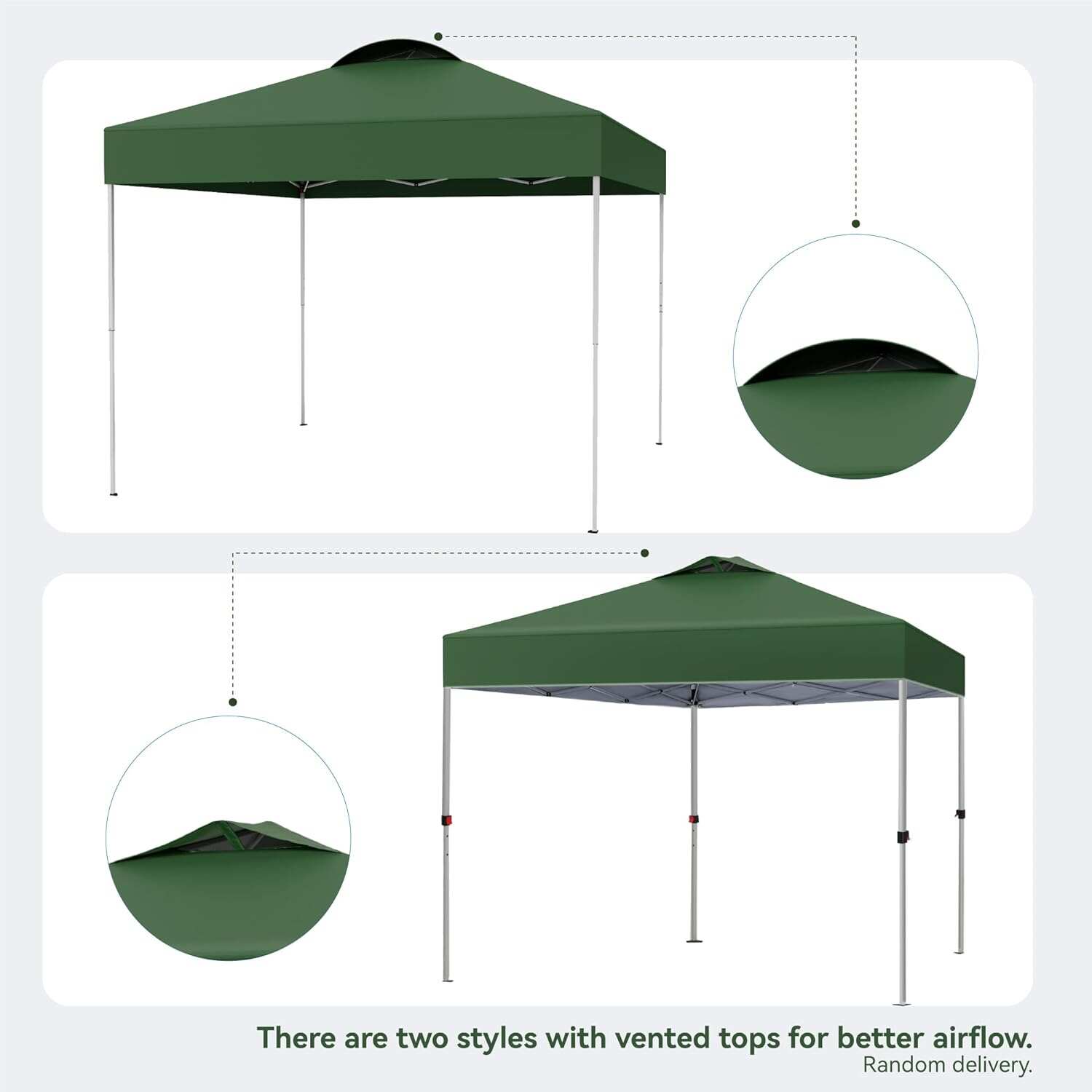 PHI VILLA Outdoor Pop up Canopy 10'x10' Tent Camping Sun Shelter-Series Party Tent, 100 Sq. Ft of Shade (Blue)