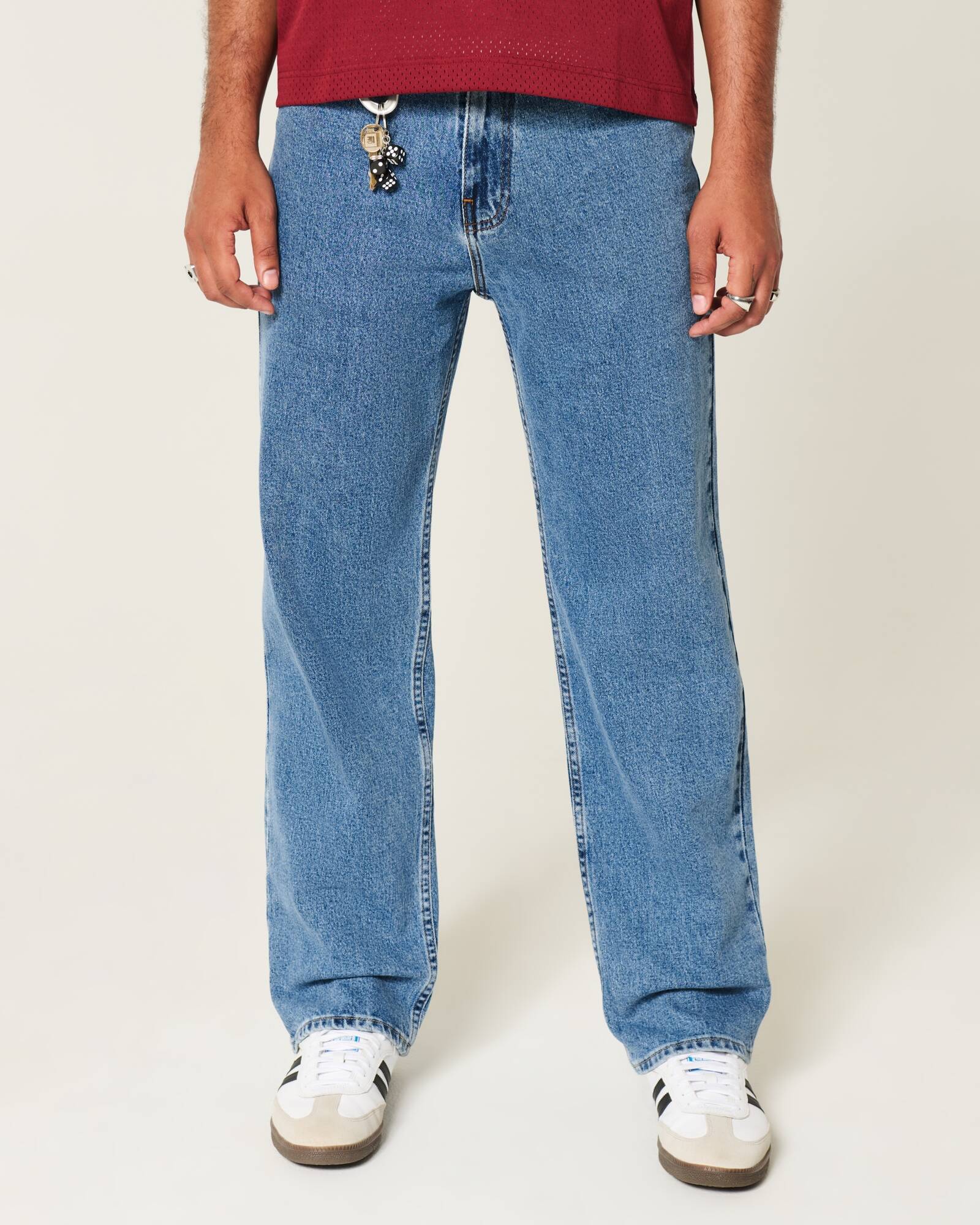 Railroad Stripe Baggy Painter Jeans