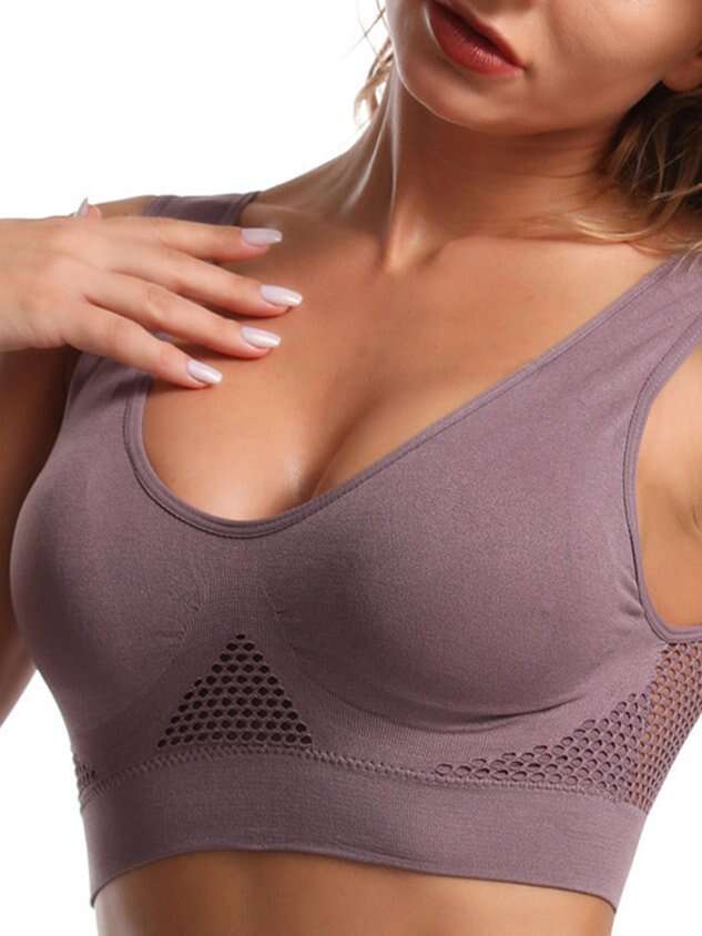 Perforated Seamless Sports Bra Plus Size