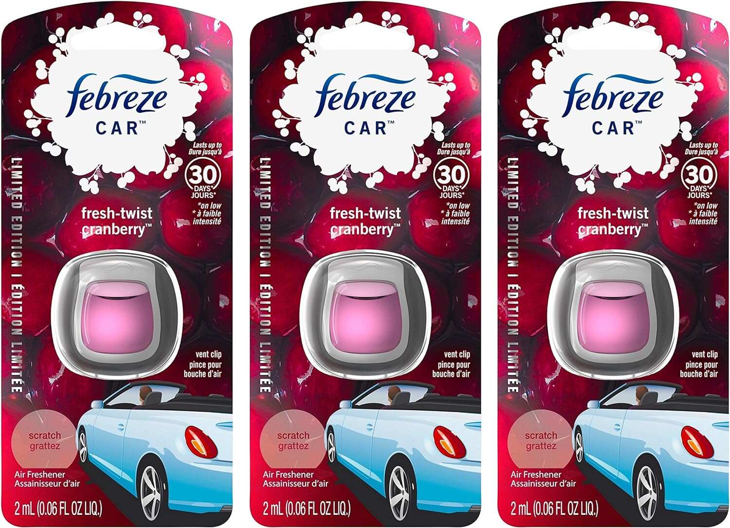 Febreze Car Air Fresheners, New Car Scent, Odor Eliminator for Strong Odors Car Vent Clips (2 Count)