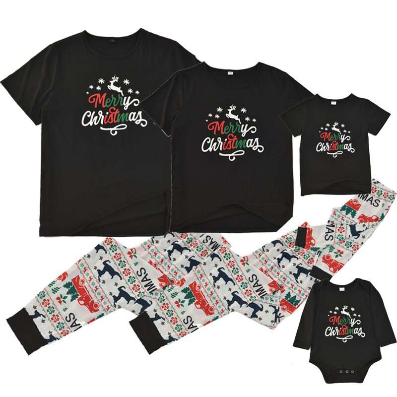 Matching Family Christmas Short Sleeve Pjs Pajamas Set