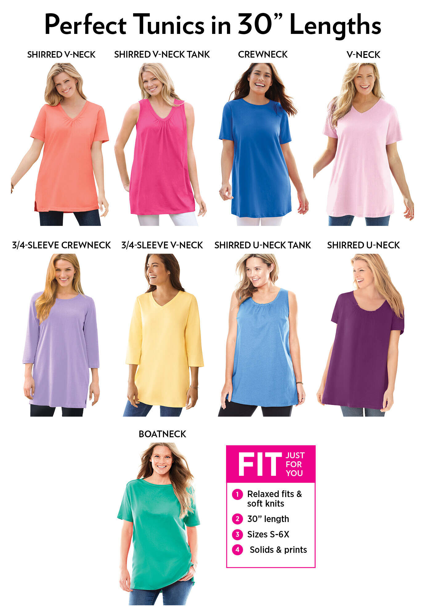 Perfect Short-Sleeve Shirred V-Neck Tunic