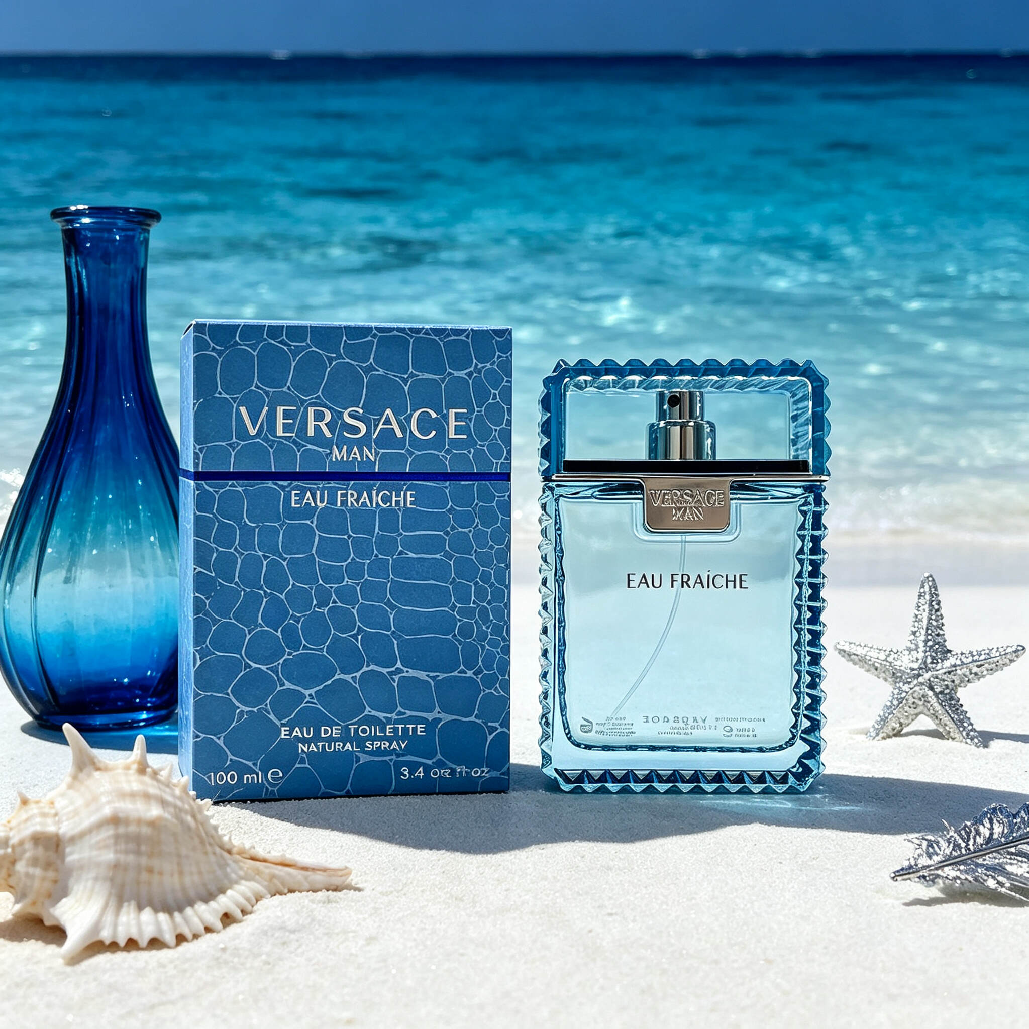 Versace Man Eau Fraiche EDT for Men Fresh Citrus Aquatic Woody Perfume 100ml