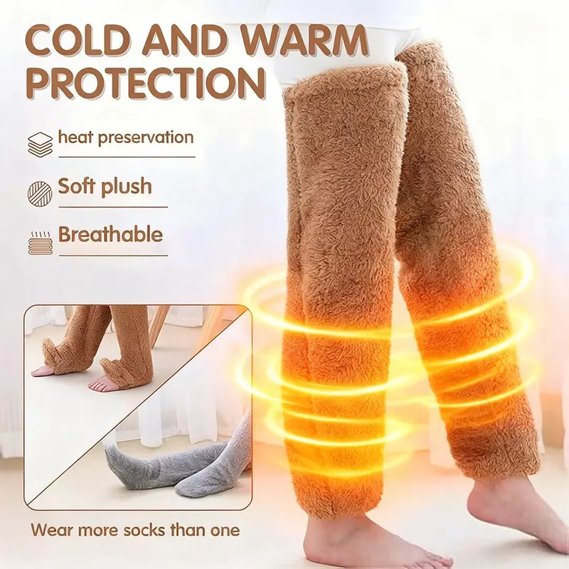🔥Hot Sale 59% OFF✨Over Knee High Fuzzy Long Socks Winter Warm Cold Leg Knee Joint Cold-proof Stockings Home Floor Sleeping Socks
