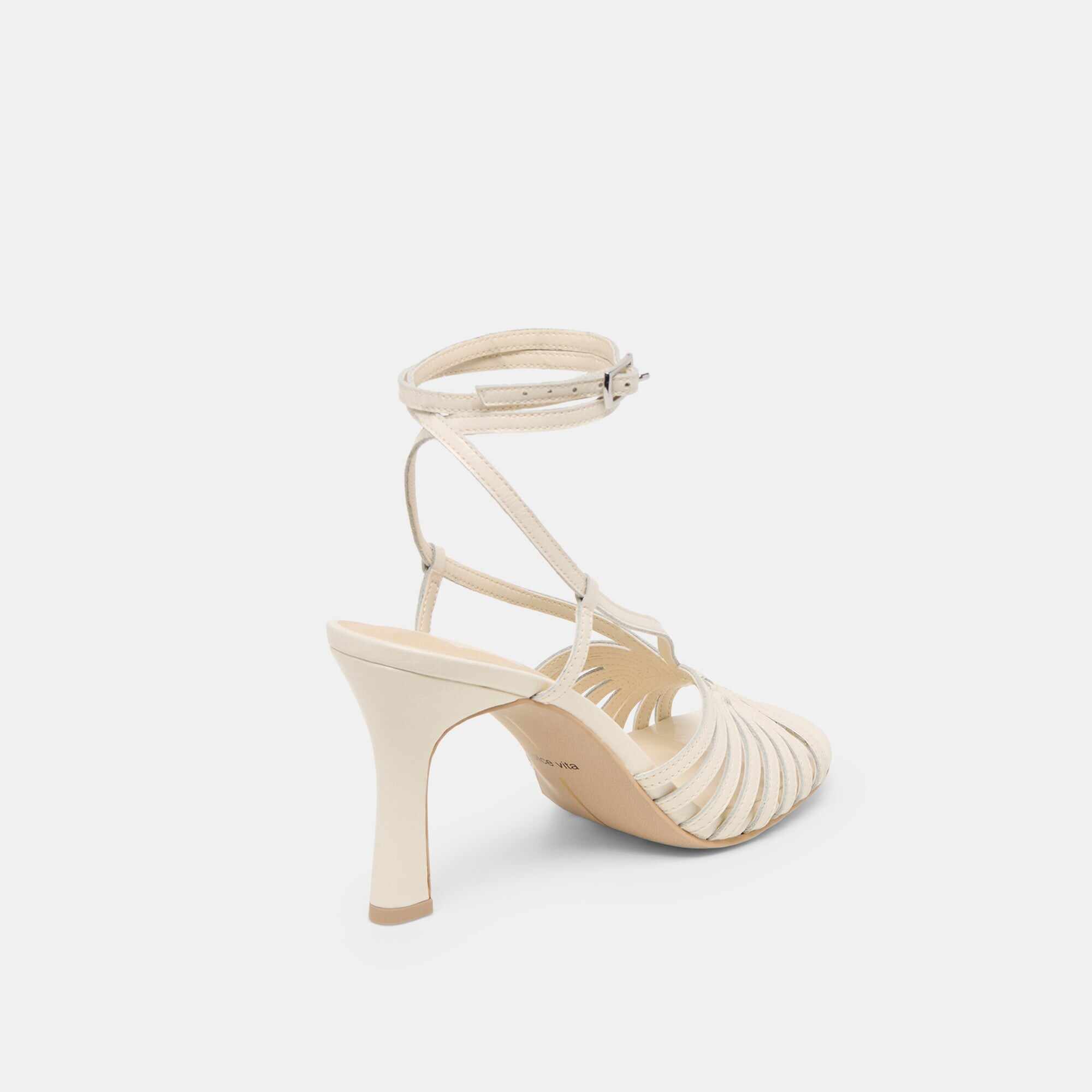 NIVANA HEELS OFF WHITE CRINKLE PATENT
