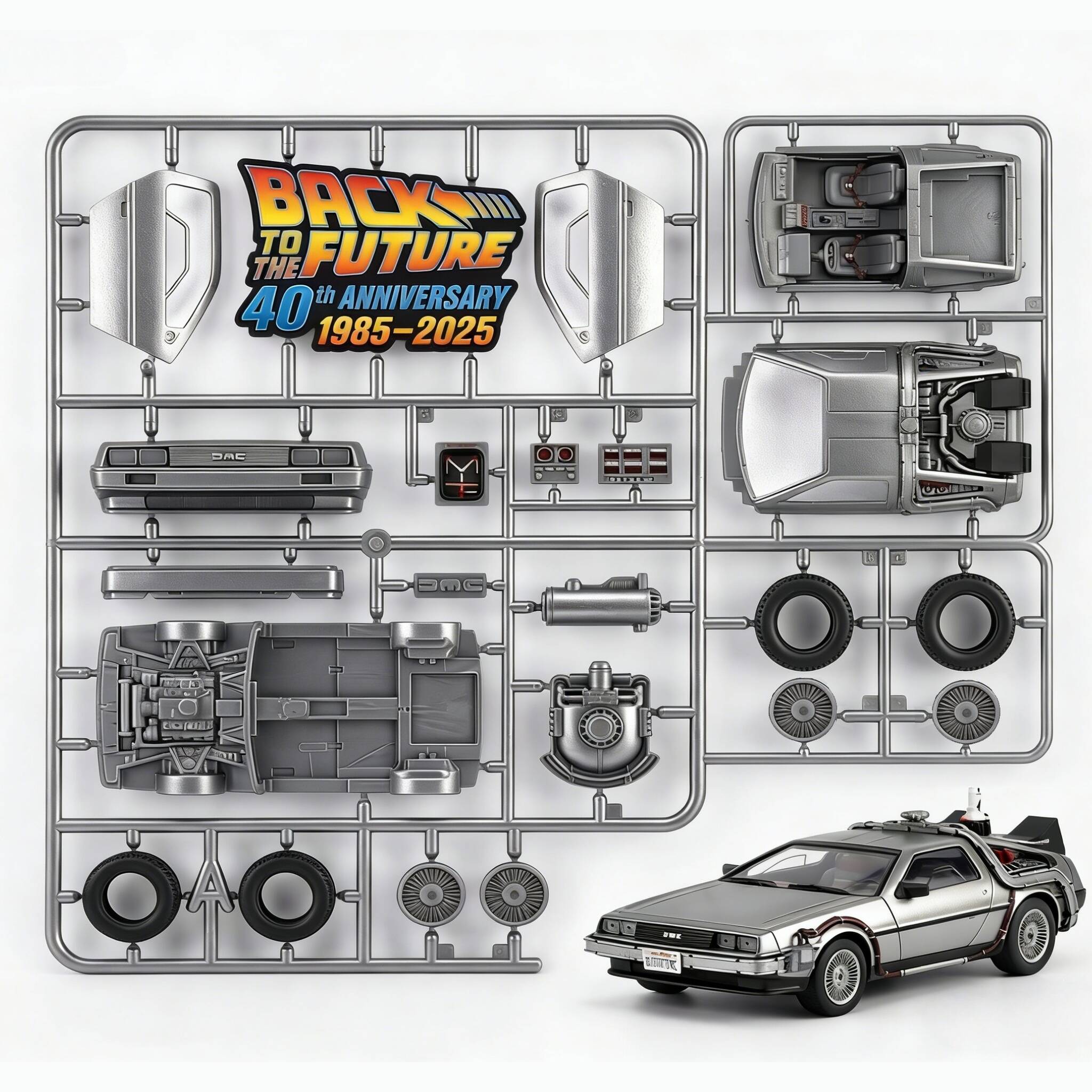 Back to the Future 40th Anniversary DeLorean Kit Card