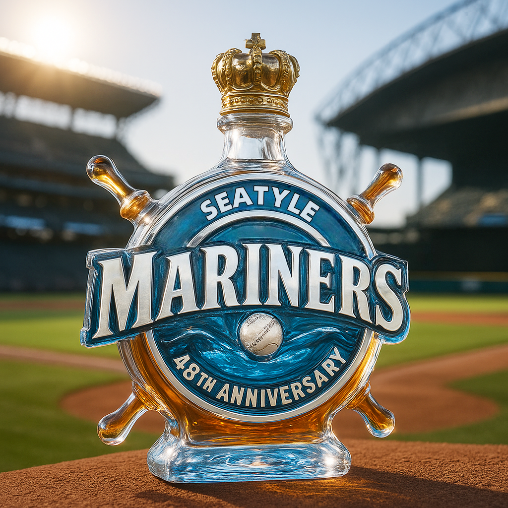 Seattle Mariners 48th Anniversary Whiskey Bottle