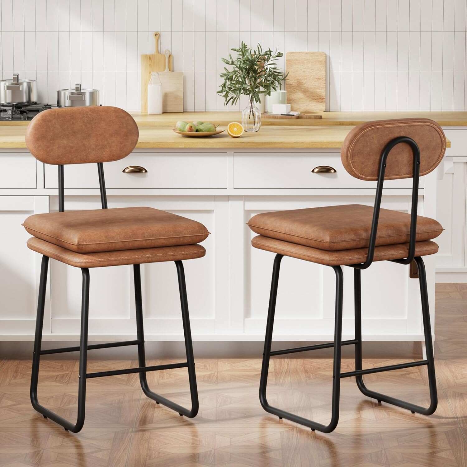 VECELO Bar Stools Set of 2