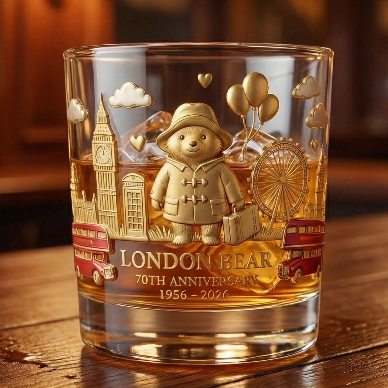 Paddington Bear 70th Anniversary Commemorative Whiskey Glass