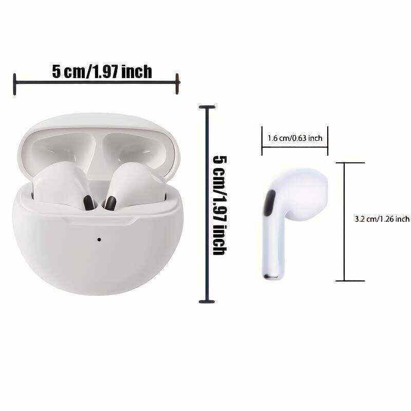 New Pro 6 Tws Waterproof In-Ear Hi-fi Stereo Wireless Earbuds Sports Life Headphones Air Pro 6 Gaming Headset For Iphone Android Ios, Earphones As Gift For Women Kids Children Men Adults