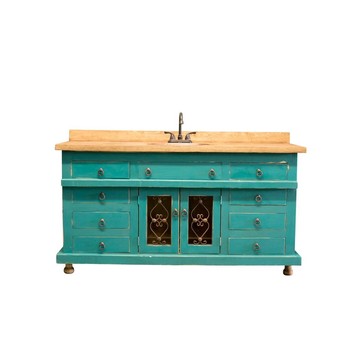 Azureus Bathroom Vanity with Rustic Accents