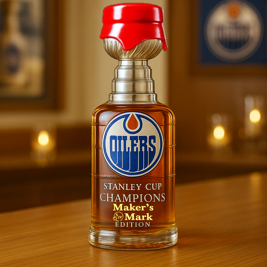 Edmonton Oilers Stanley Cup Whiskey Bottle