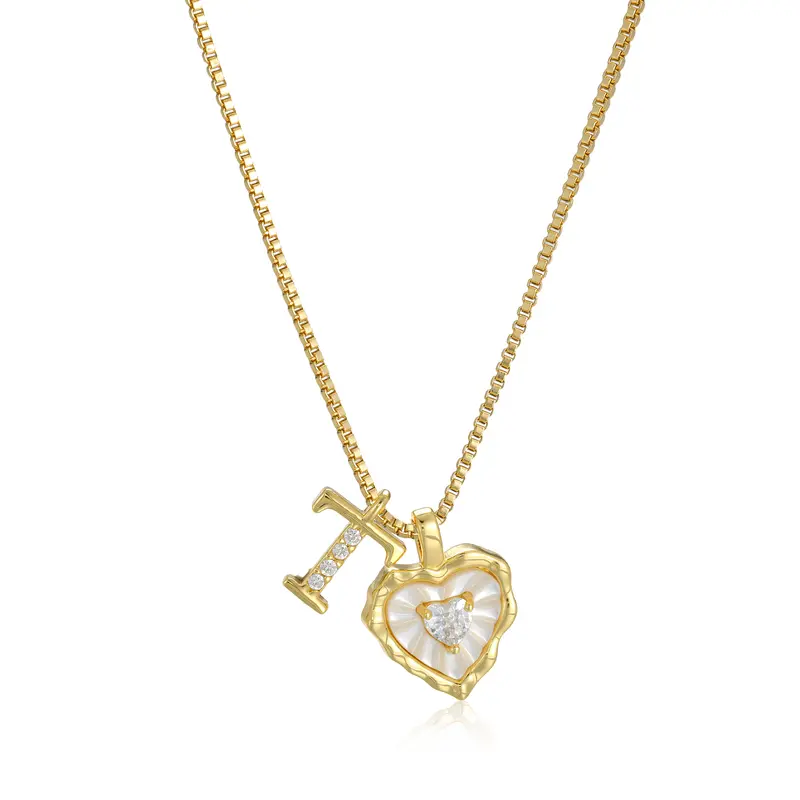 🔥Last Day 69% OFF ✨Gold Shell Heart CZ A-Z Initial Necklace, Valentine's Day Jewelry Gift