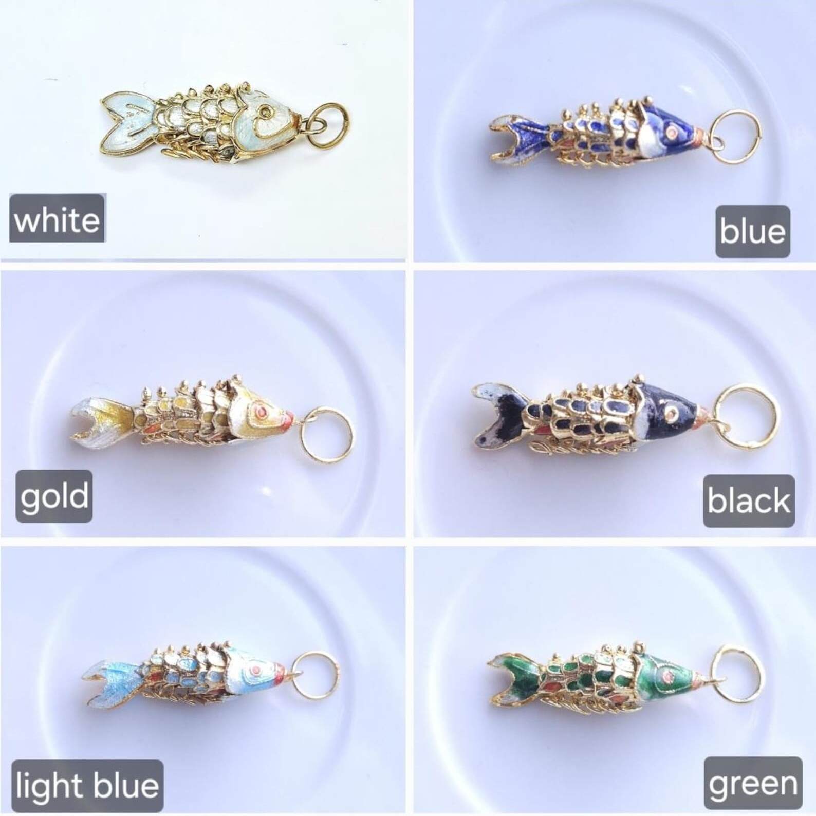 Cloisonne Enamel Koi Fish Charm