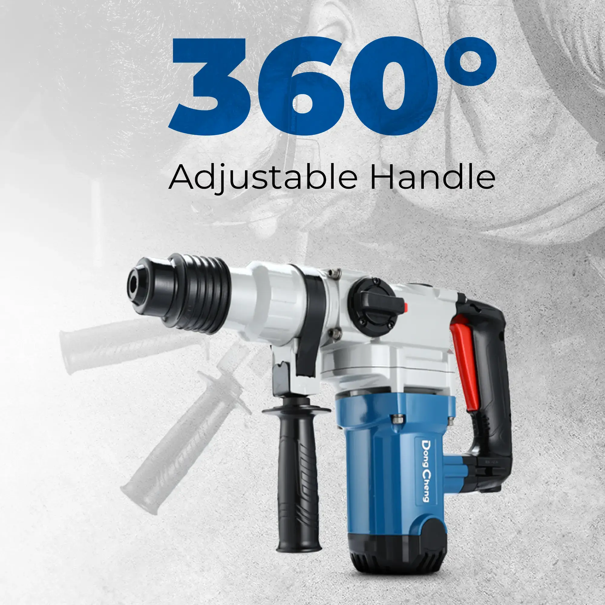 【5-year warranty】1-1/8 Inch SDS-Plus Rotary Hammer Drill with Safety Clutch, 9.2 Amp Heavy Duty Corded Demolition Hammer for Concrete, 3.6 Joules, Including 3 Drill Bits, Flat Chisels and Point Chisels Power Tools