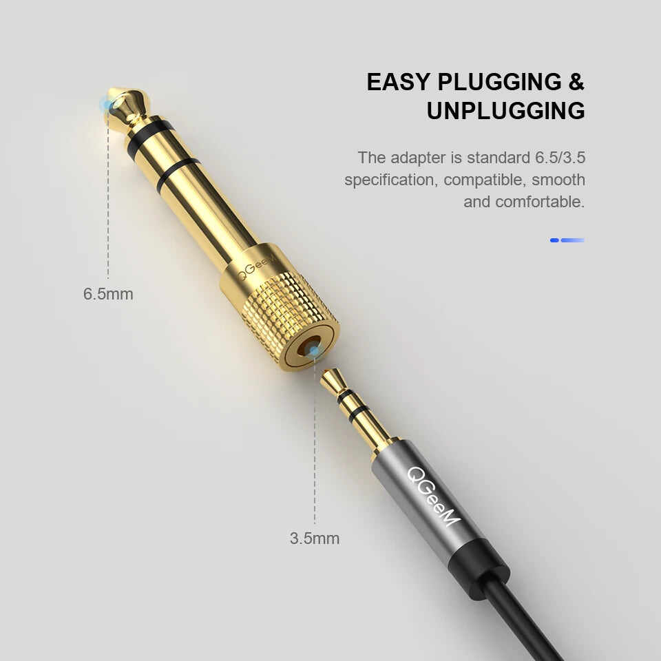 QGeeM 6.35mm to 3.5mm Earphone Audio Adapter