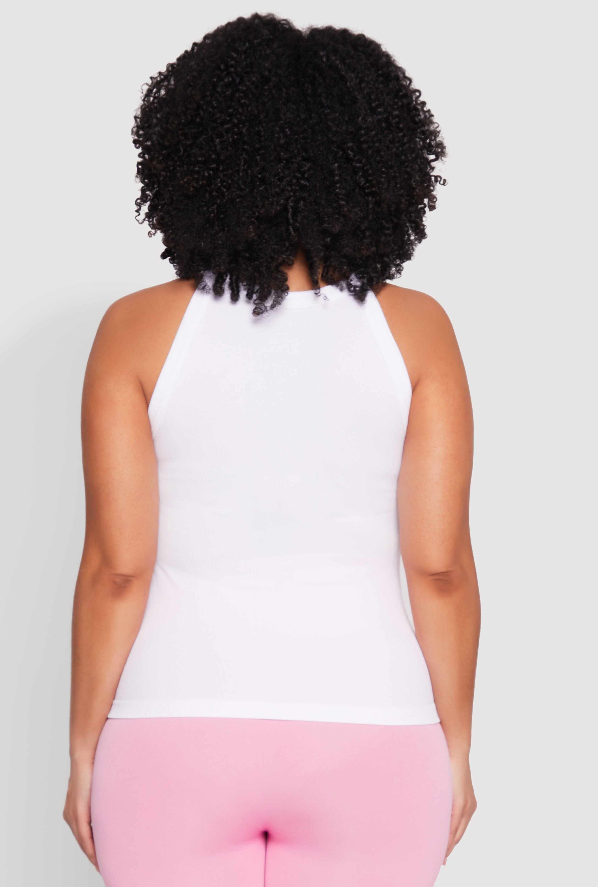 Plus Size Seamless High Neck Tank Top