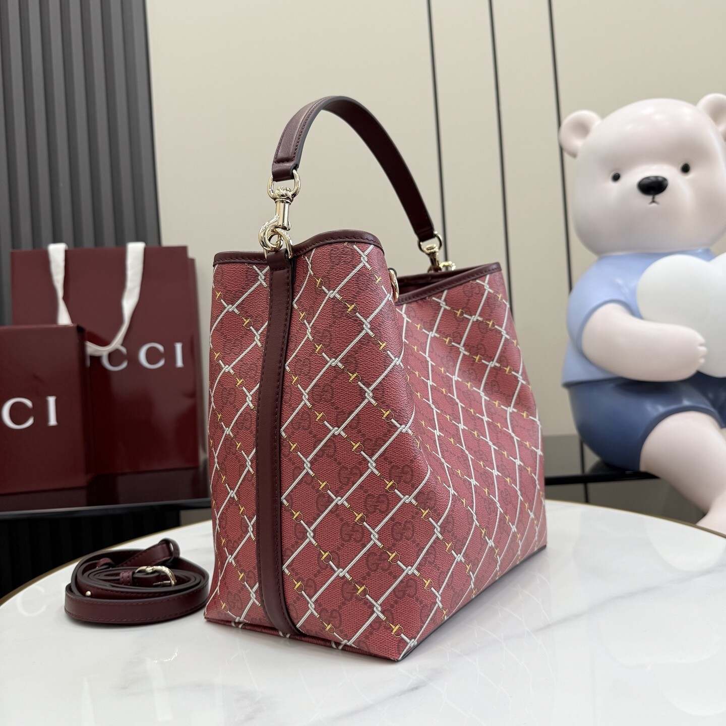 Anaconda Red & Pink Crossbody Bag | Dual Compartments + Center Zip Pocket | Detachable