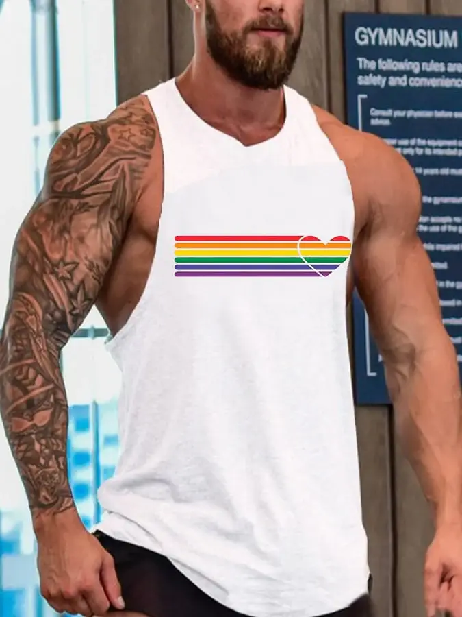 Men's LGBTQ Pride Rainbow Love Printed Vest
