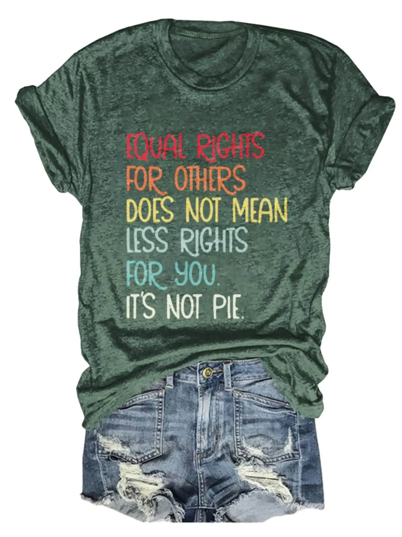 Unisex Shirt Equal Rights For Others Does Not Mean Less Rights For You It's Not Pie Lgbt Rainbow Design Print T-shirt