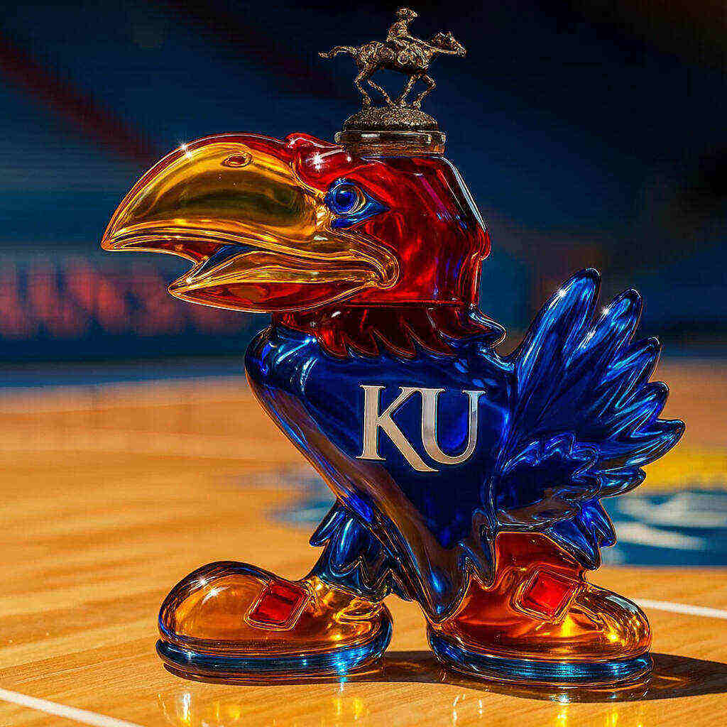 KU Jayhawk Whisky Bottle